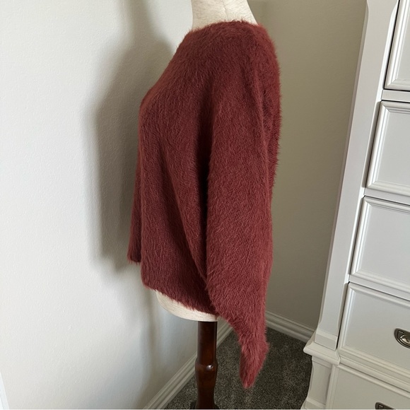 Fuzzy Scoop Neck Pullover Sweater - Picture 4 of 7